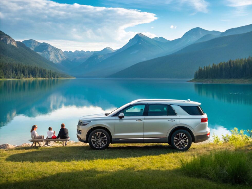 a car near a lake